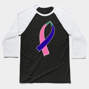 Awareness Ribbon (Thyroid Cancer) Baseball T-Shirt